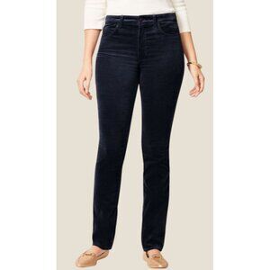 Talbots Velvet Velveteen High Rise Straight Leg Curvy Stretch Black Pant Size 10